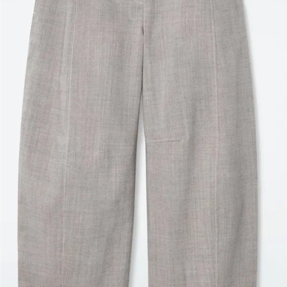 COS WOOL BARREL-LEG UTILITY TROUSERS